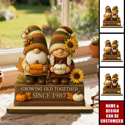 Plaque material and size view - Custom Growing Old Together Plaque