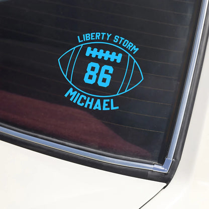 Personalized Football Car Decal personalization view for Mom