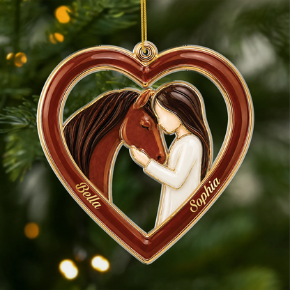 Personalized Horse Lover Acrylic Ornament - Custom Christmas Keepsake Gift for Equestrians