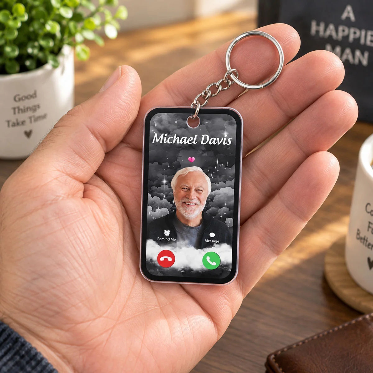 The Call I Wish I Could Take Personalized Acrylic Keychain - Memorial Keepsake for Family