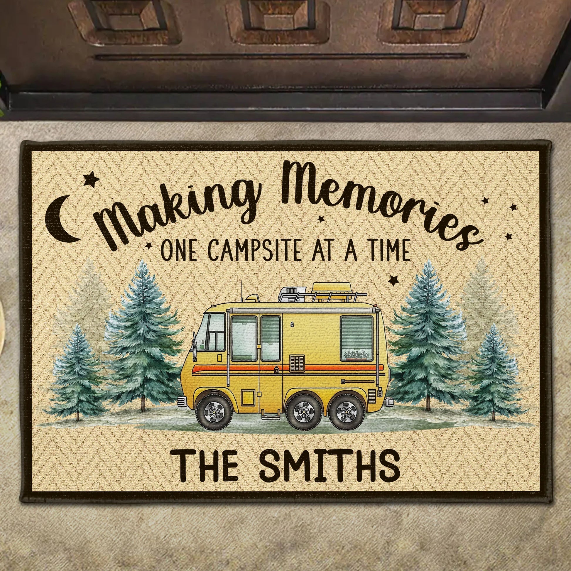 Personalized campervan doormat with Making Memories quote for camping family home decor image 6