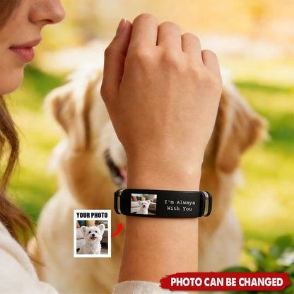 "I'm Always With You" Custom Photo Pet Memorial Bracelet - Keepsake for Dog Cat Lovers
