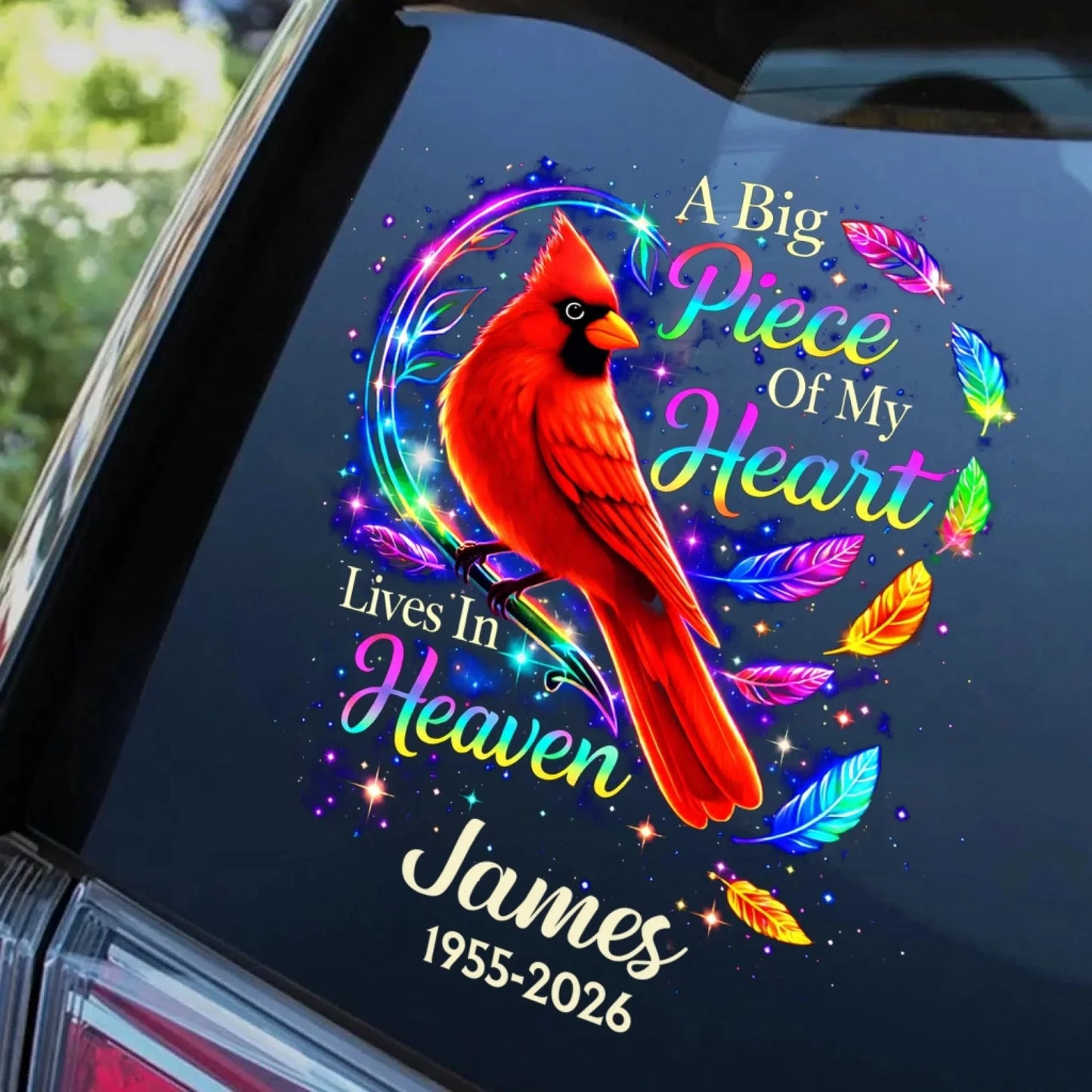 Personalized Cardinal Memorial Decal personalization view for Wife