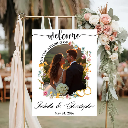 Canvas / Poster material and size view - Custom Wedding Welcome Sign