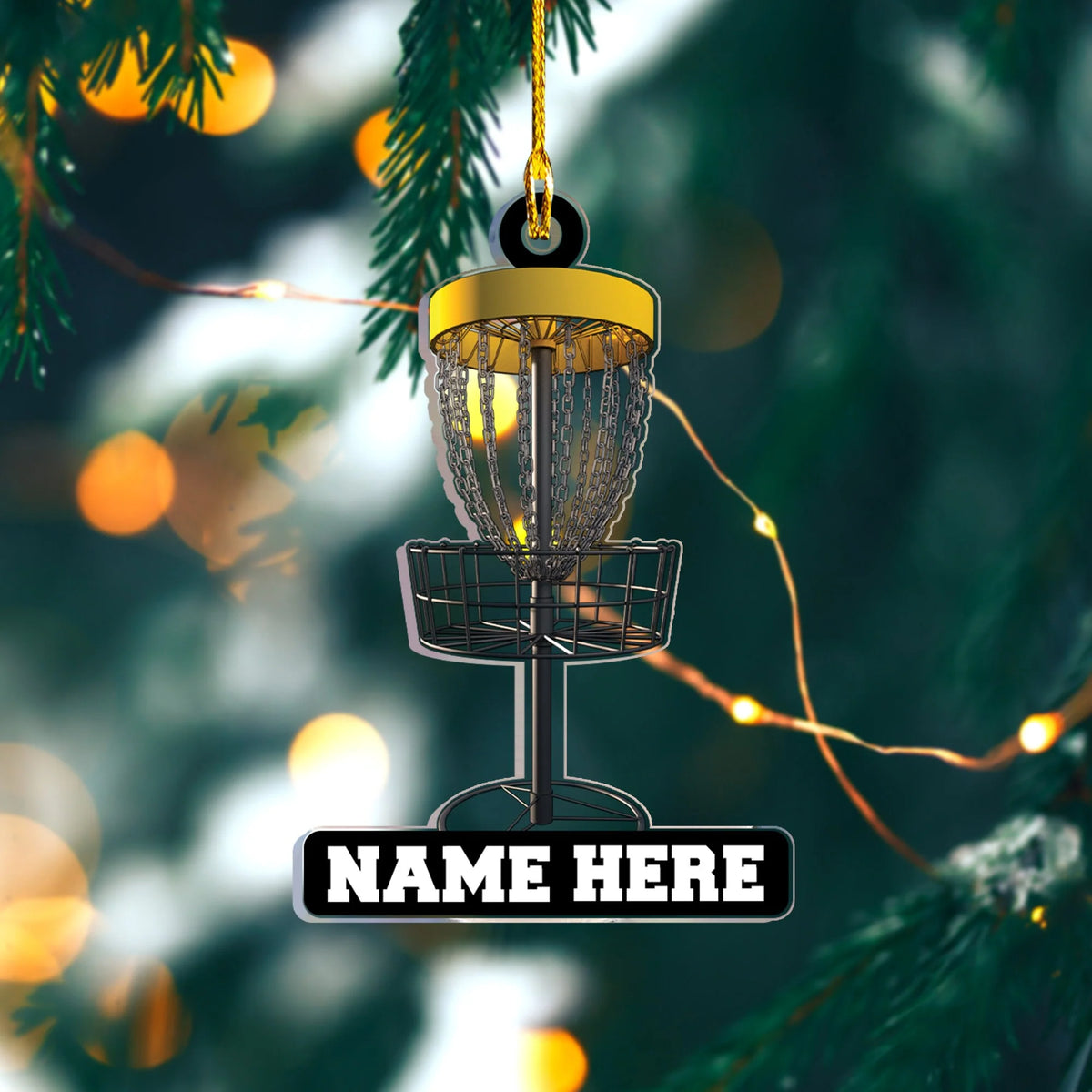 Custom Disc Golf Basket Christmas Ornament - Personalized Acrylic Holiday Keepsake Gift for Golfers