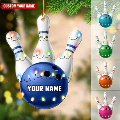 Personalized Bowling Ball Christmas Ornament - Custom Name Keepsake Gift for Bowling Players and Team Members