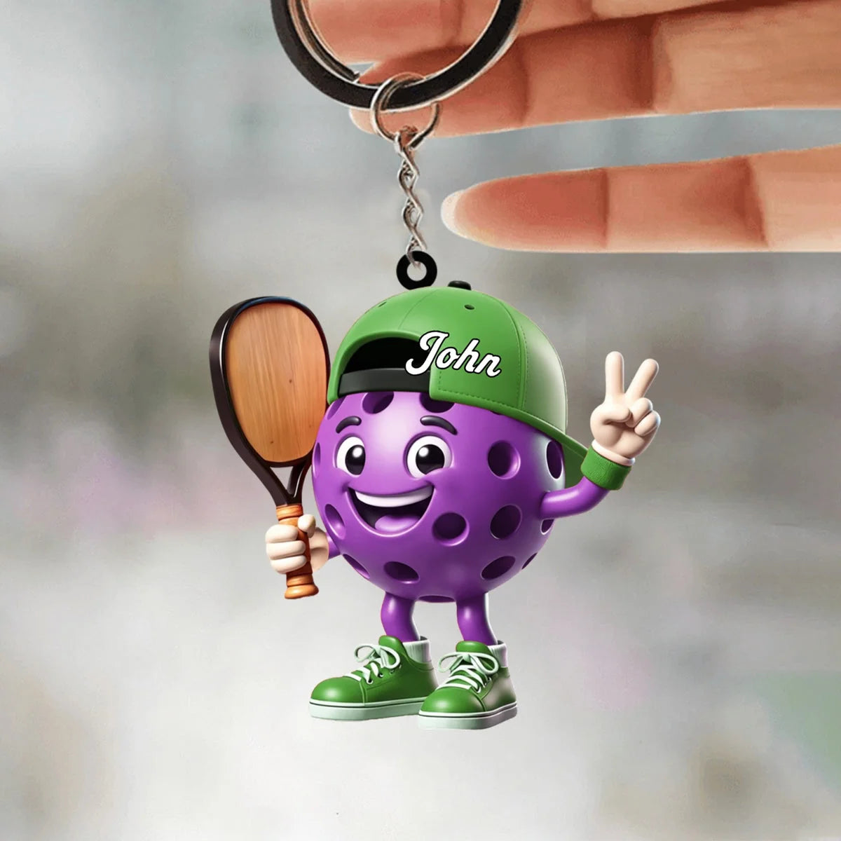 Victory Mascot Personalized Pickleball Acrylic Keychain - Custom Bag Charm for Pickleball Lovers
