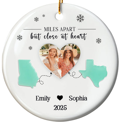 Miles Apart But Close At Heart With State Outlines And Heart