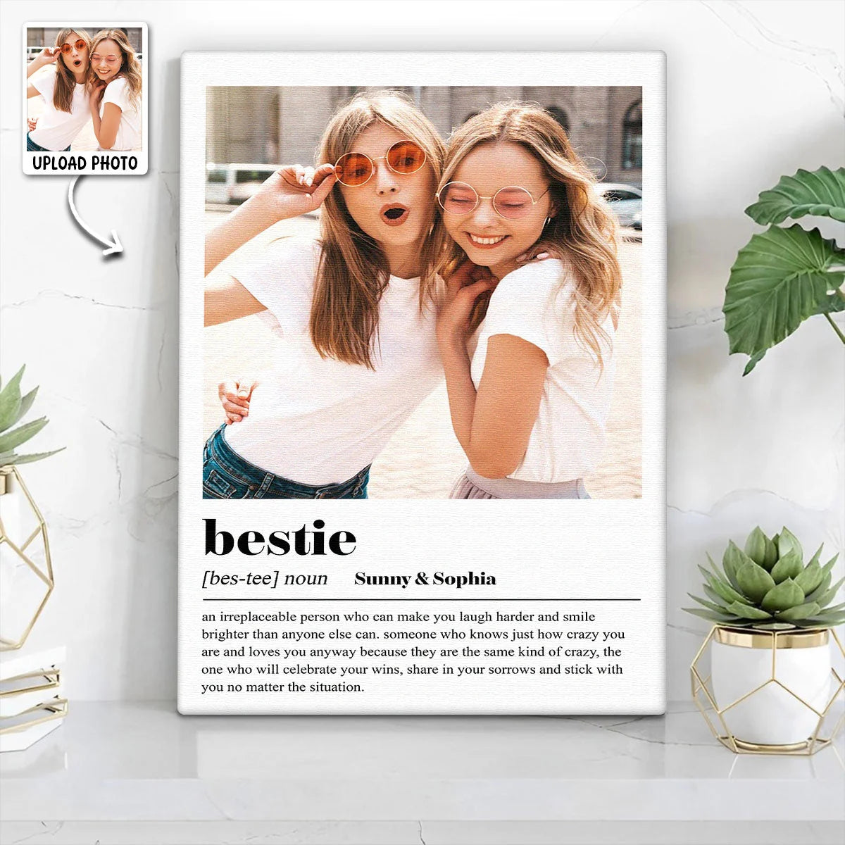 Bestie Definition Personalized Best Friend Canvas / Poster - Custom Photo Gift for Besties