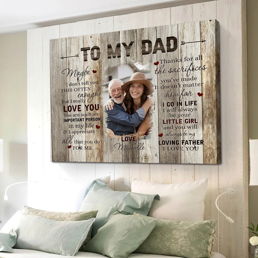 Personalized Dad Gifts From Daughter | Vintage Canvas Home Decor