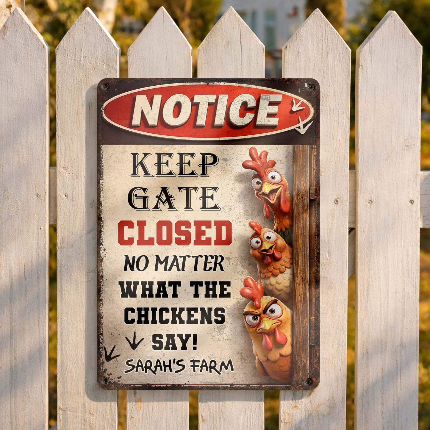 Custom Chicken Coop Sign for Family with personalized design details for meaningful gifting