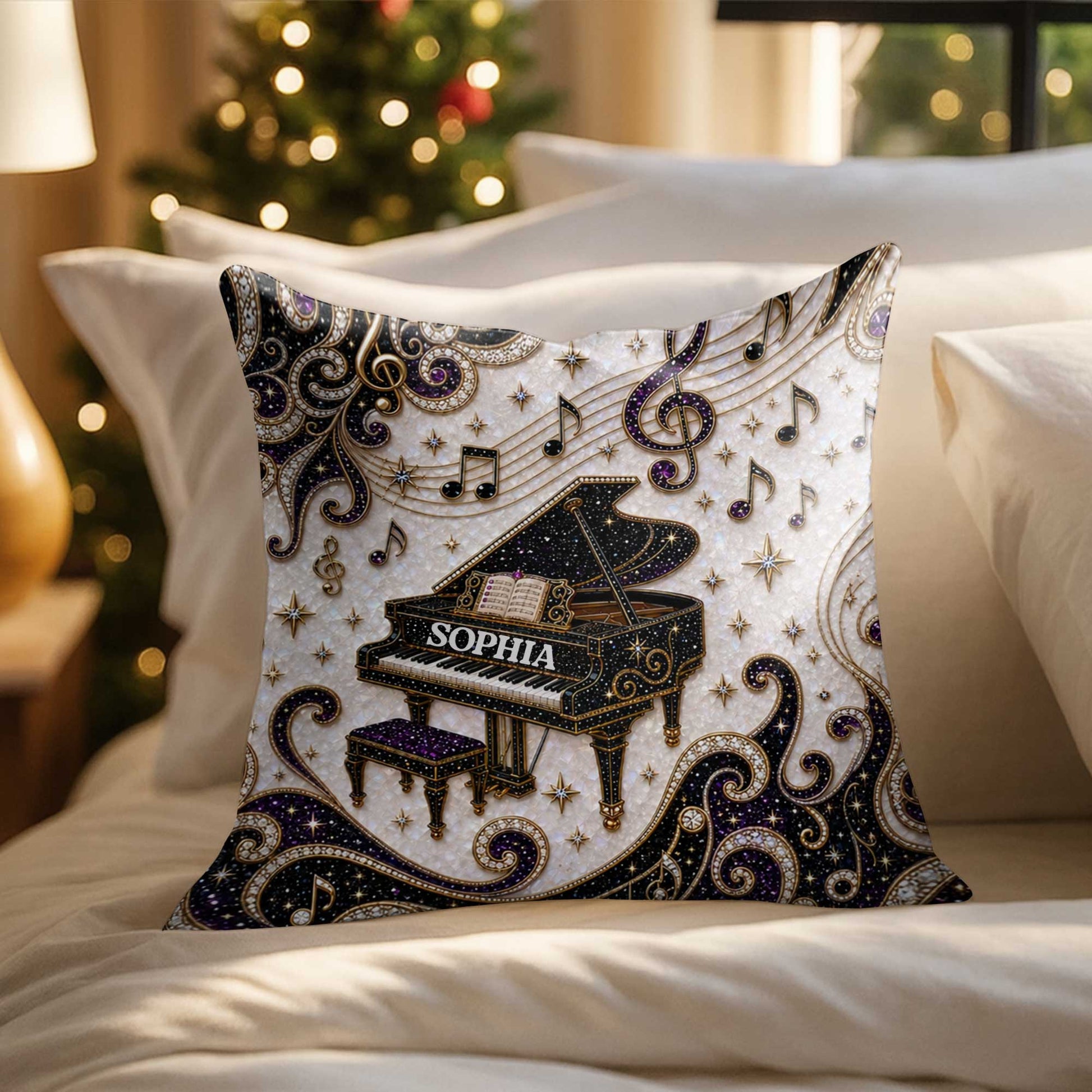 Custom Music Lovers Pillow for Best Friends with personalized design details for meaningful gifting image 6