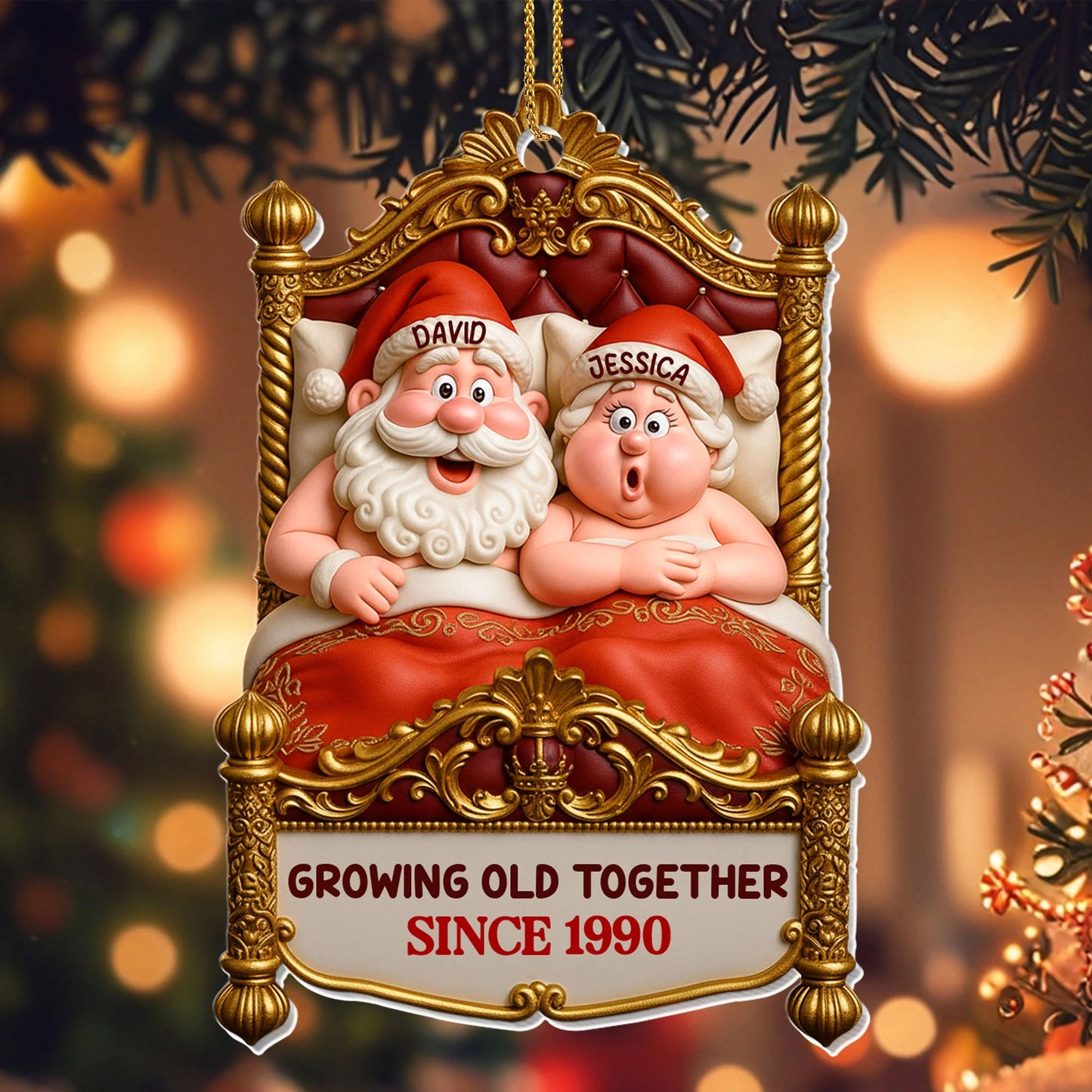 Custom Couple Christmas Ornament personalization view for Couples