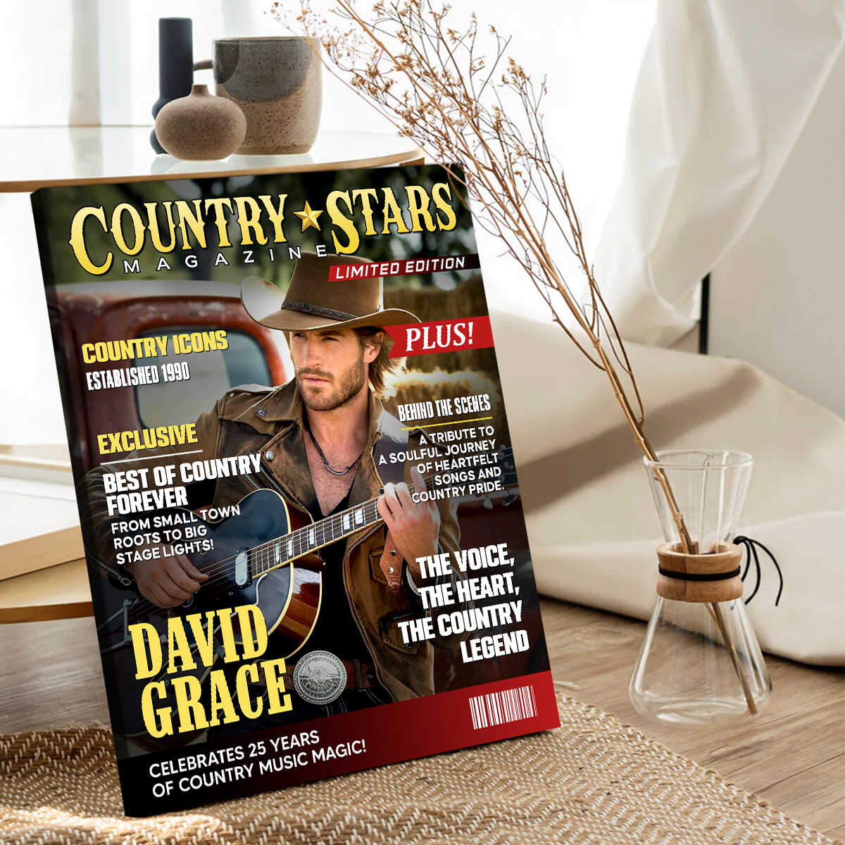 Canvas / Poster material and size view - Custom Country Stars Magazine Canvas