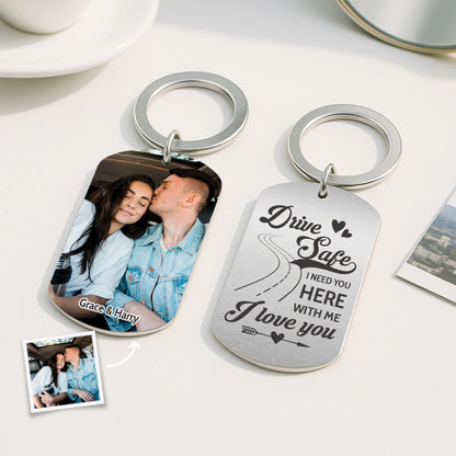 Personalized Drive Safe Keychain personalization view for Couples