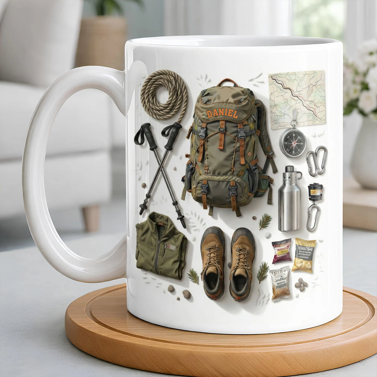 Customize Essential Outdoor Adventure Gear Backpack, Boots, Map