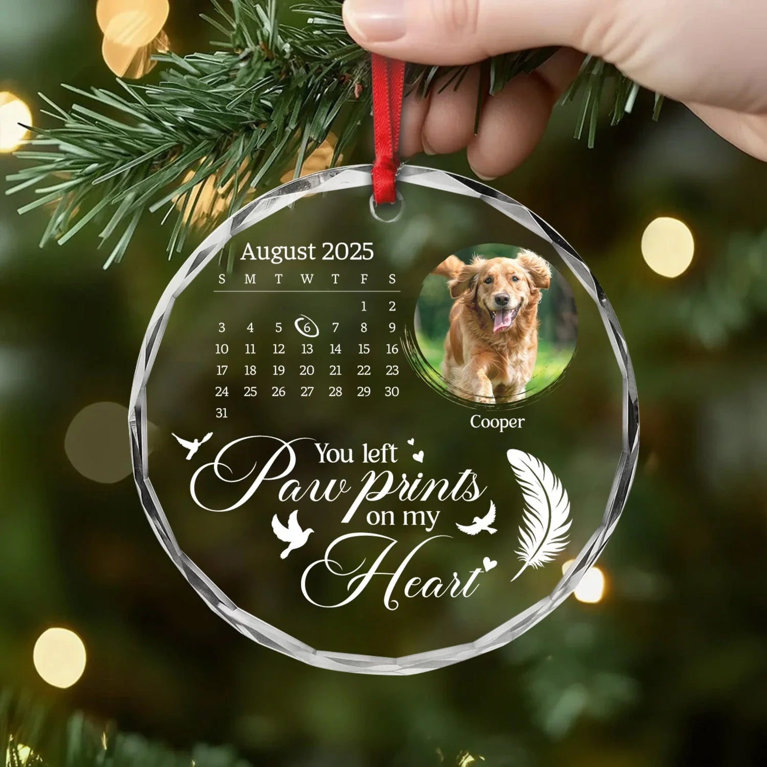 The Moment Your Heart Stopped - Personalized Photo Memorial Glass Ornament Keep