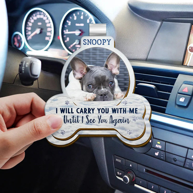 Custom Pet Memorial Car Visor Clip personalization view for Dog Lovers