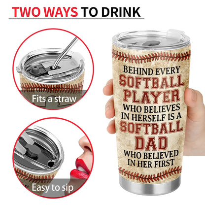 Tumbler material and size view - Custom Sport Dad Tumbler