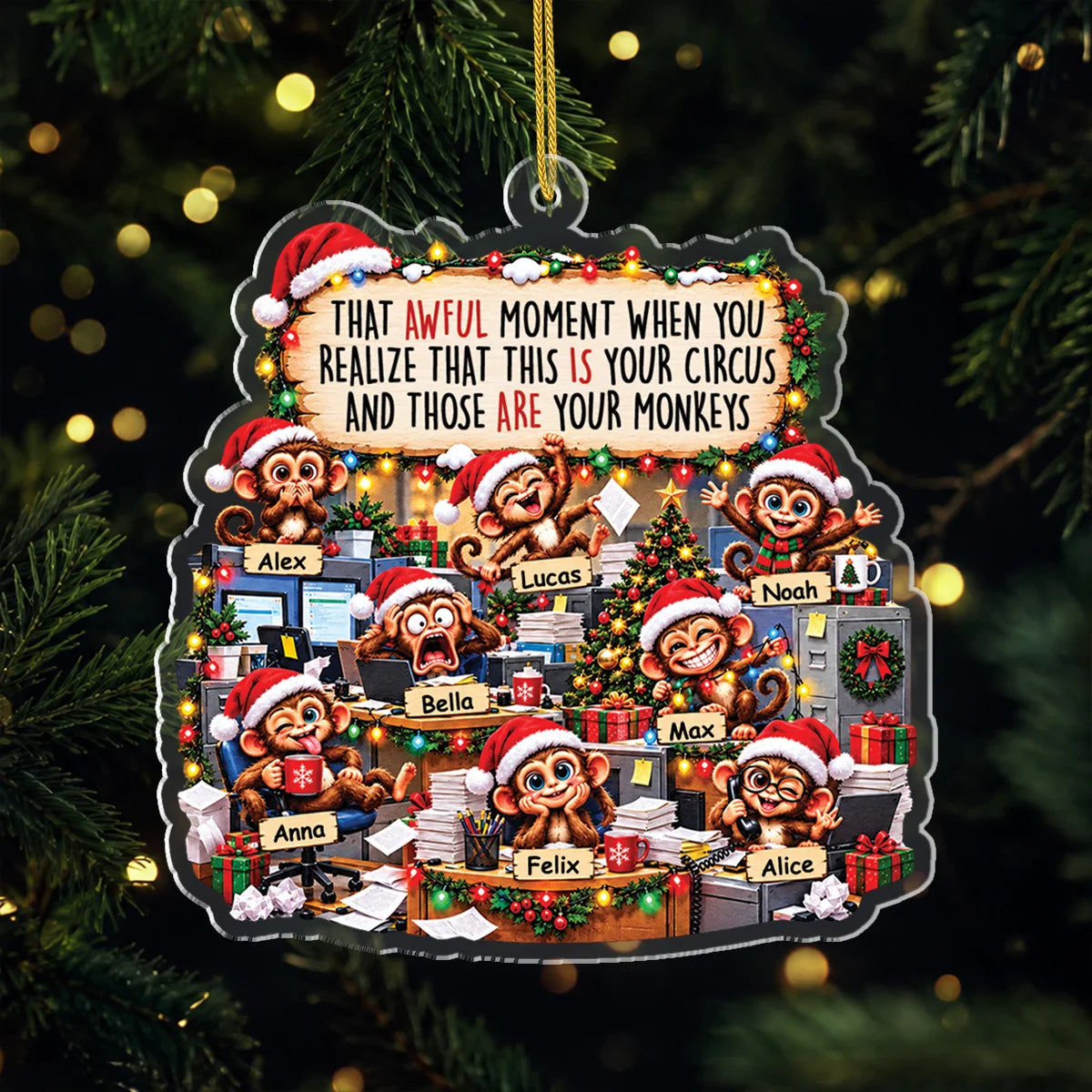 This Is Your Circus Personalized Acrylic Ornament - Funny Christmas Gift for Boss & Coworkers
