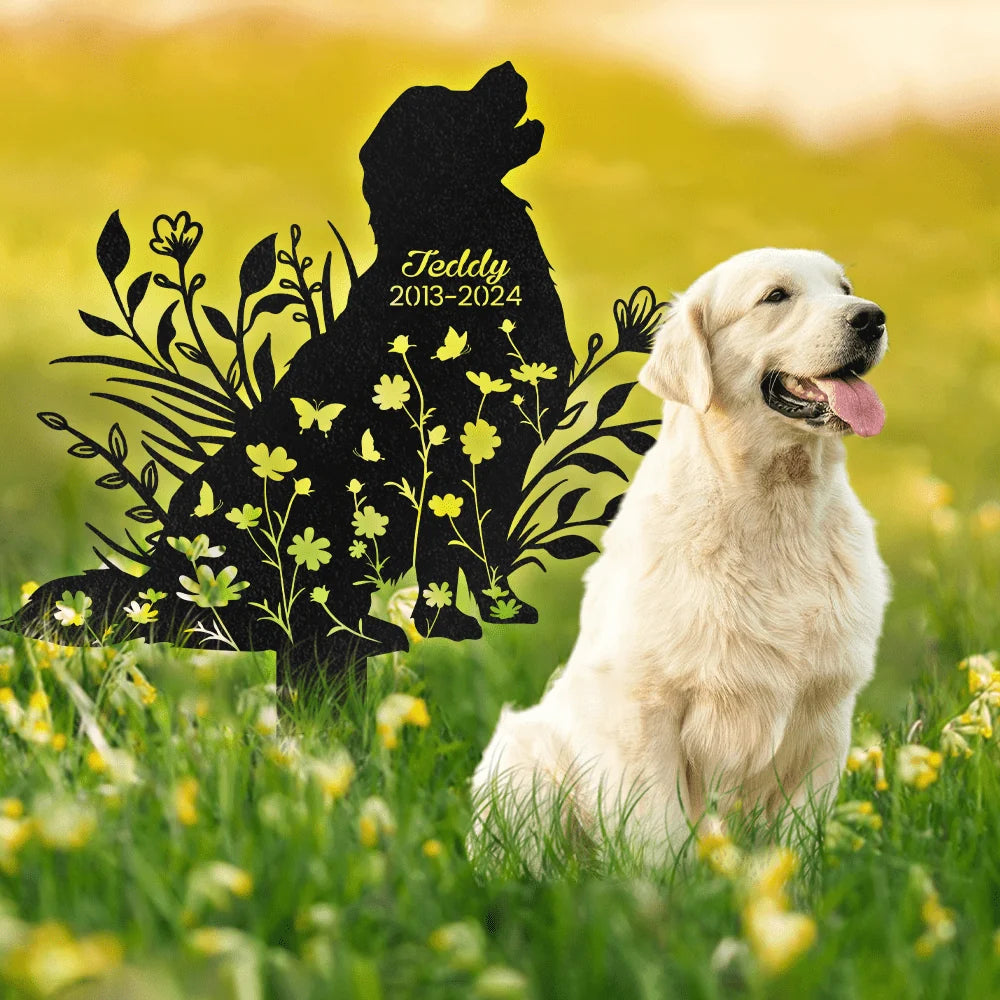 PRINTS10 Custom Floral Dog Memorial Garden Stake TH10 891687