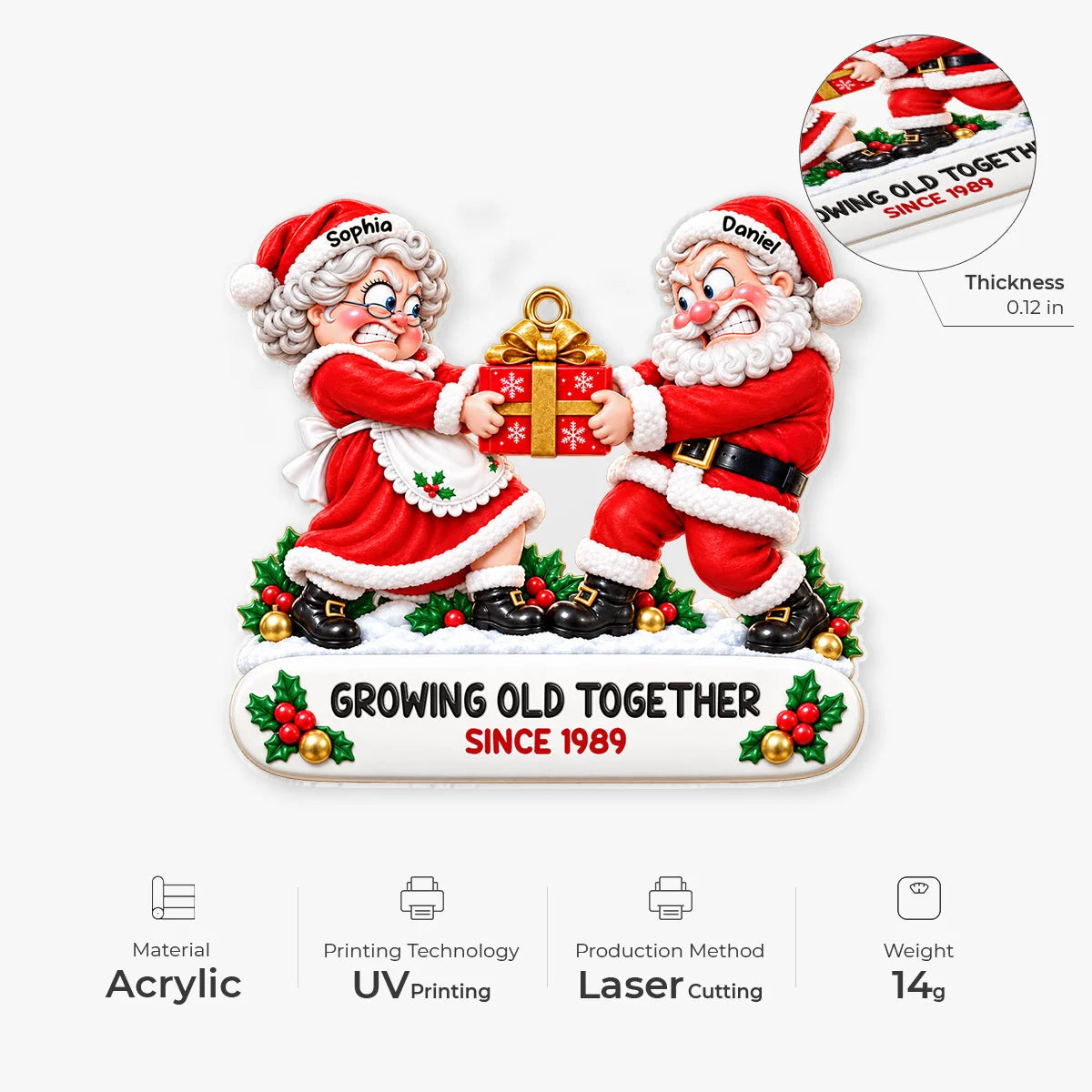 Annoying Each Other Since Personalized Couple Acrylic Ornament - Funny Christmas Keepsake Gift