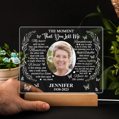 "Missing You Always" Custom Photo LED Light – Personalized Sympathy Gift for Family