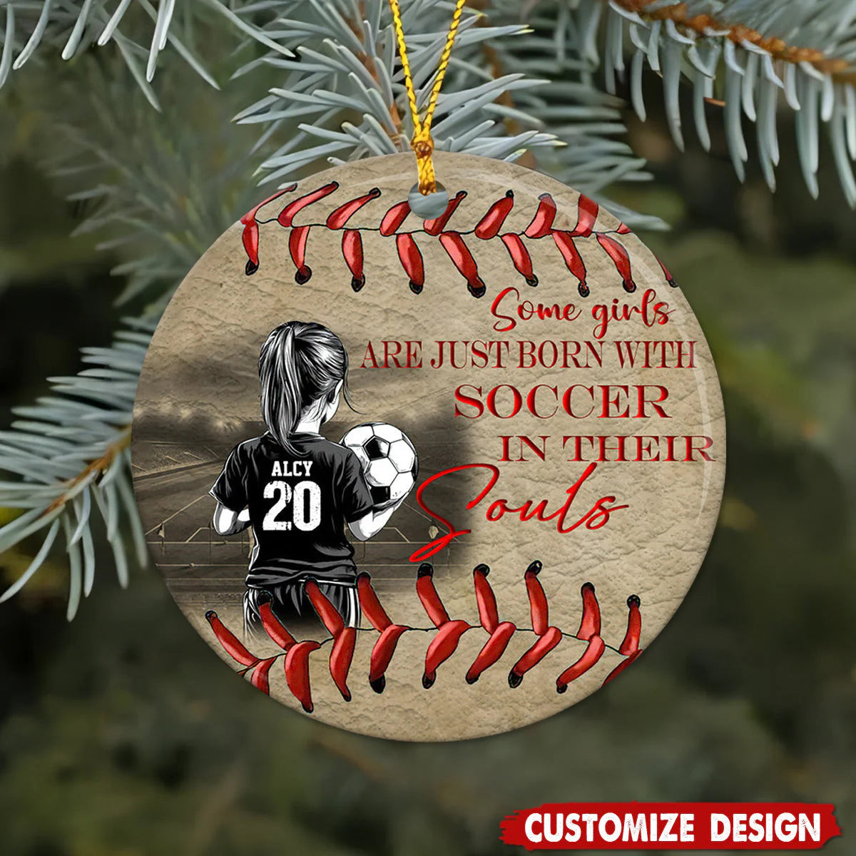 Personalized Soccer Girl Ornament for Daughter/Granddaughter image 6