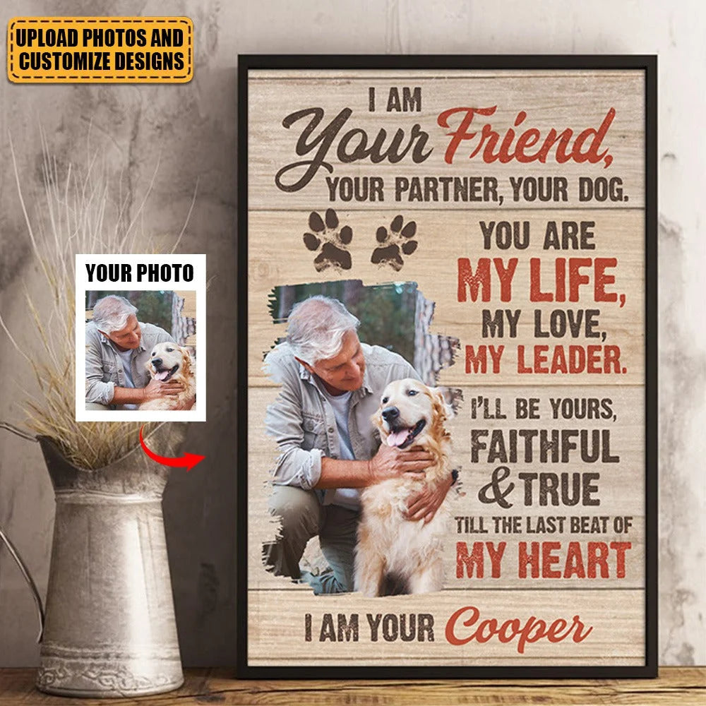 "Till The Last Beat Of My Heart" Personalized Dog Canvas / Poster - Custom Pet Photo Wall Art Gift