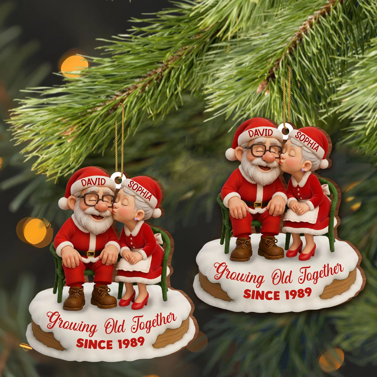 Growing Old Together Elderly Couple Christmas