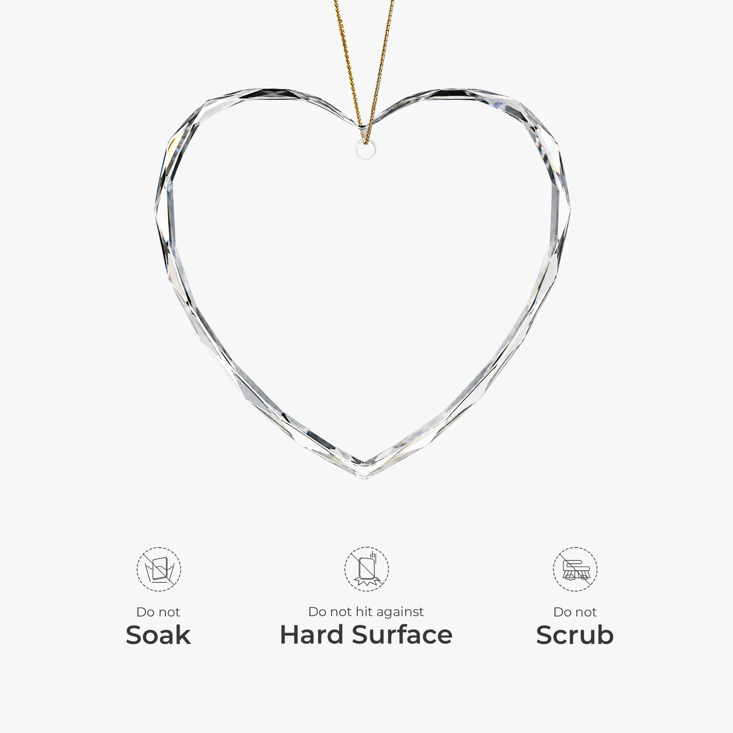 "I Hide My Tears When I Say Your Name" Personalized Photo Glass Heart Ornament - Custom Memorial Gift