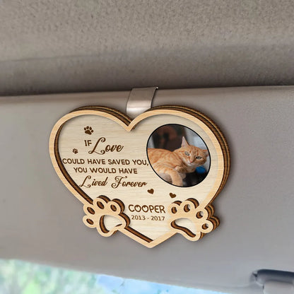 You Left Paw Prints On My Heart - Personalized Pet Memorial Car Visor Clip for Dog & Cat Lovers
