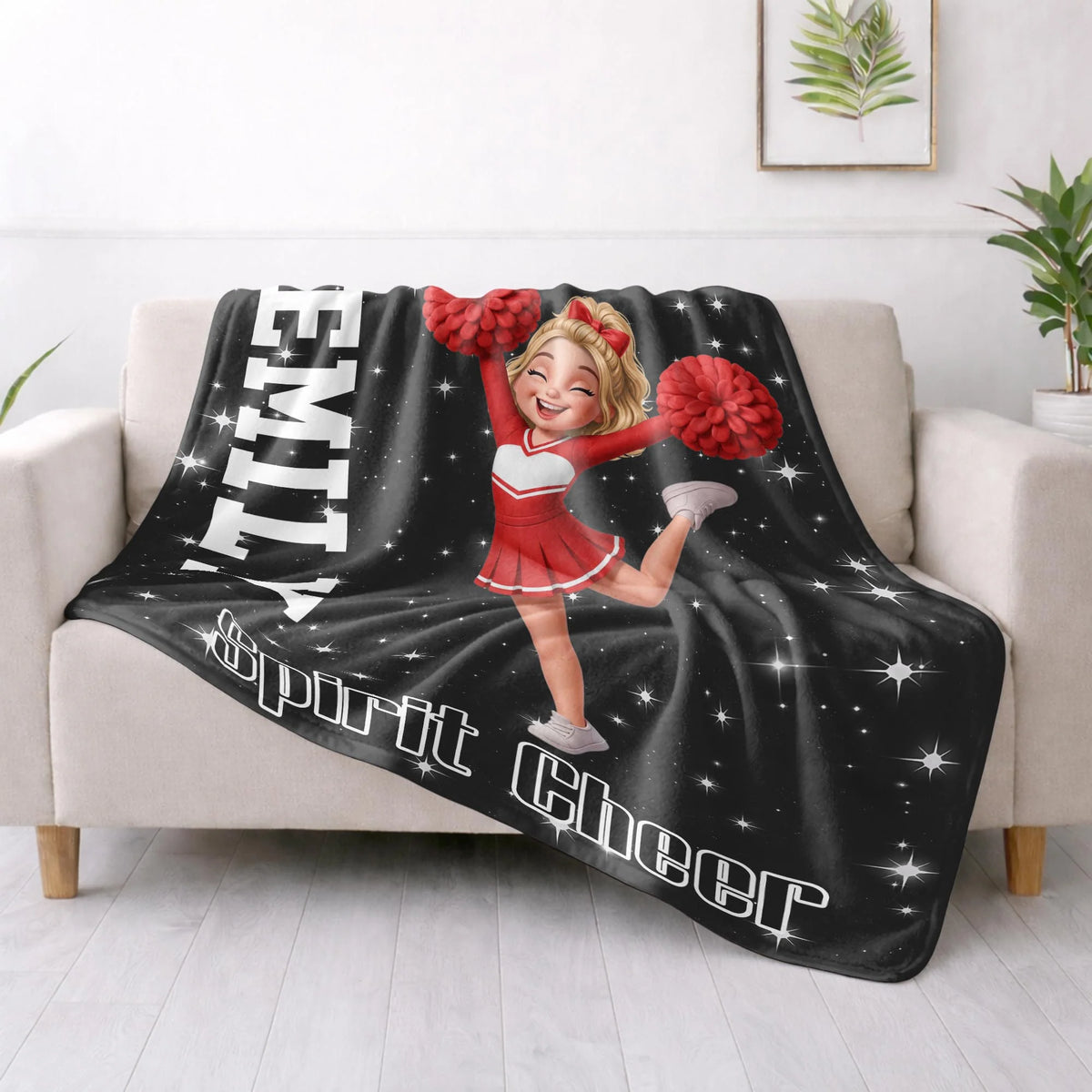 Pink Panthers Spirit Cheer Personalized Blanket - Custom Gift for Cheerleaders