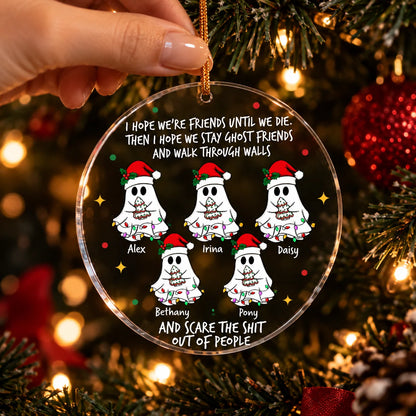 Ghost Friends Funny - Personalized Acrylic Ornament - Gift For Friend, Halloween Ornament 266d175c-3f81-4685-86f6-1b034dee066b-bannerr.png