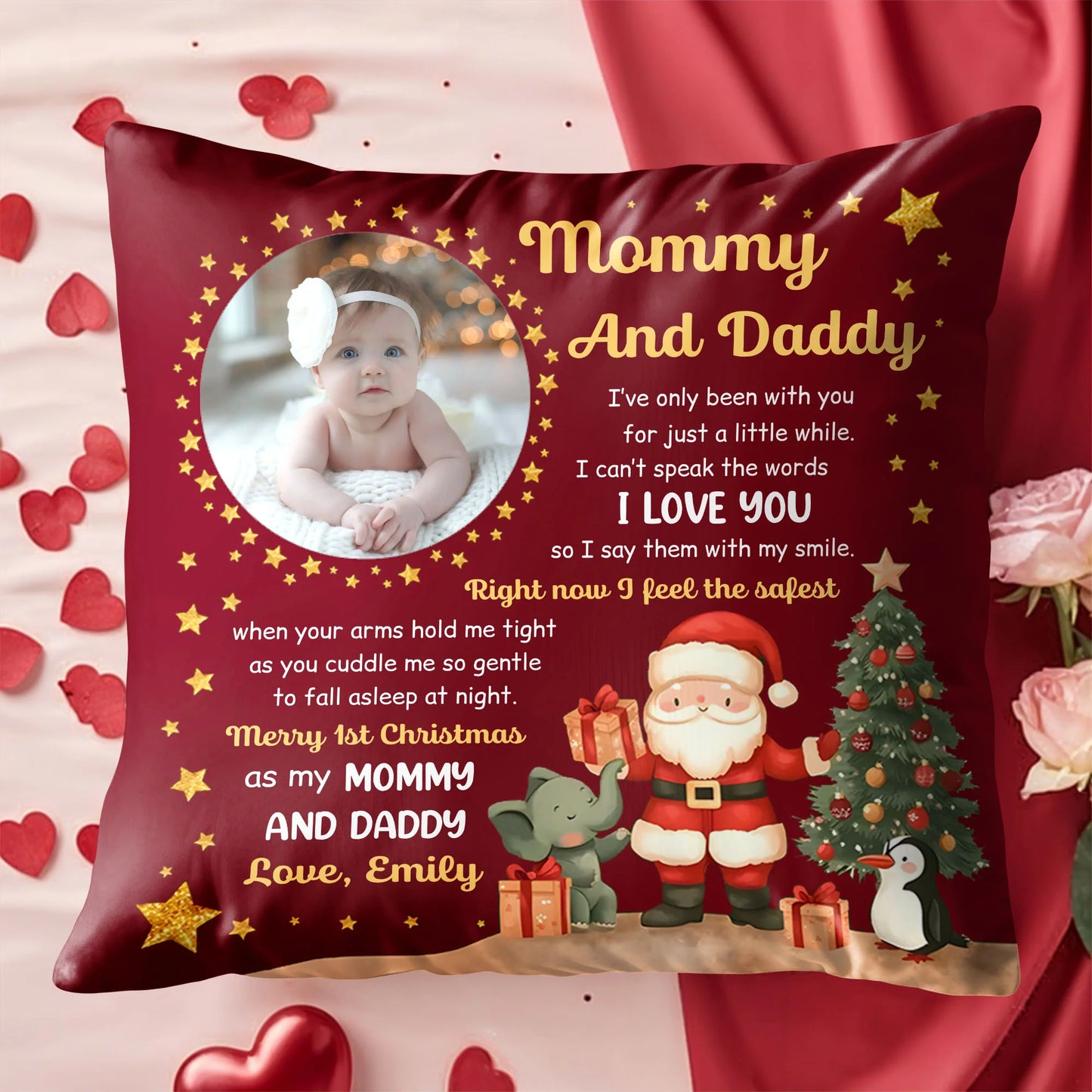 Merry 1st Christmas As My Mommy And Daddy With Seasonal Characters