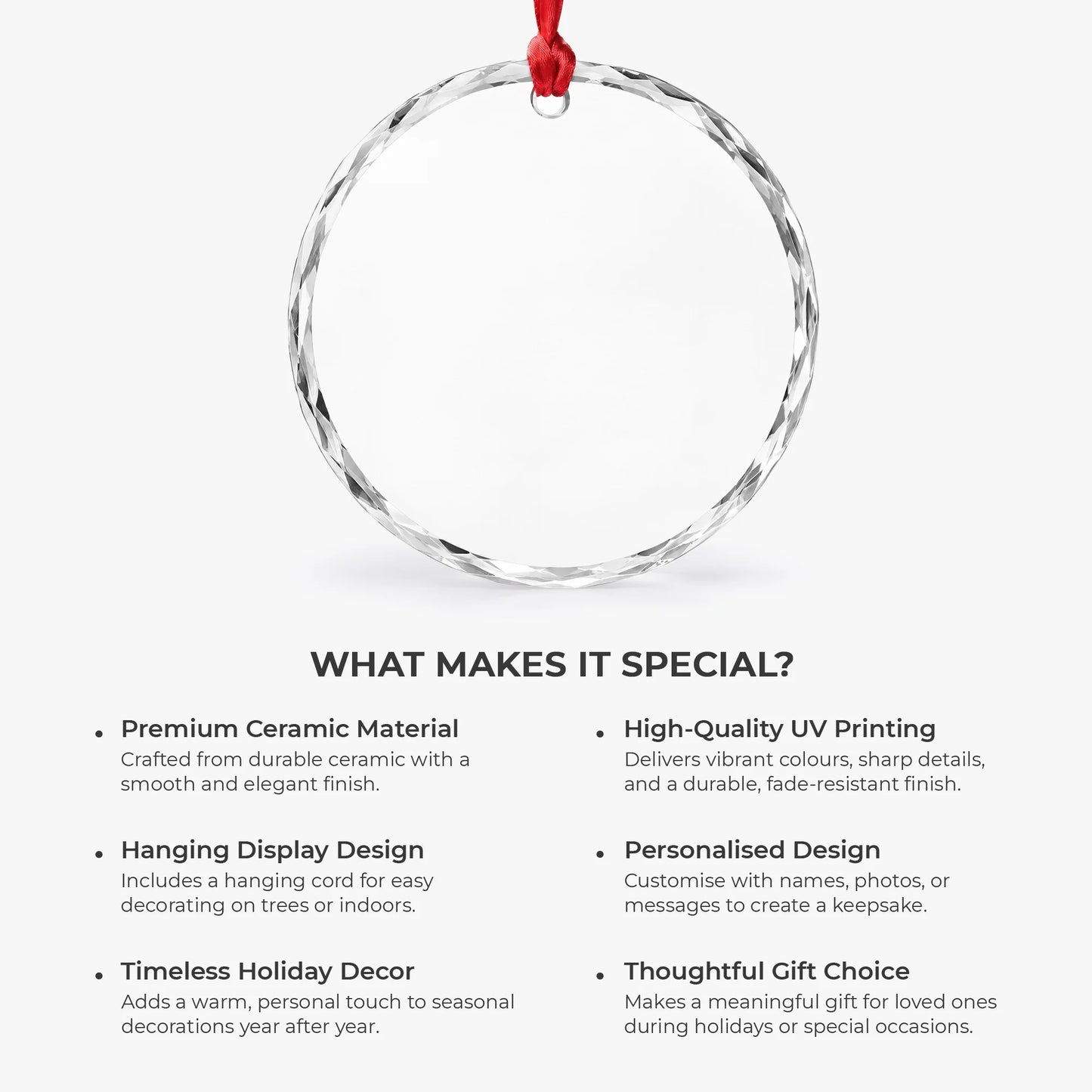 Always and Forever in Our Hearts - Personalized Memorial Glass Ornament for Mom and Dad