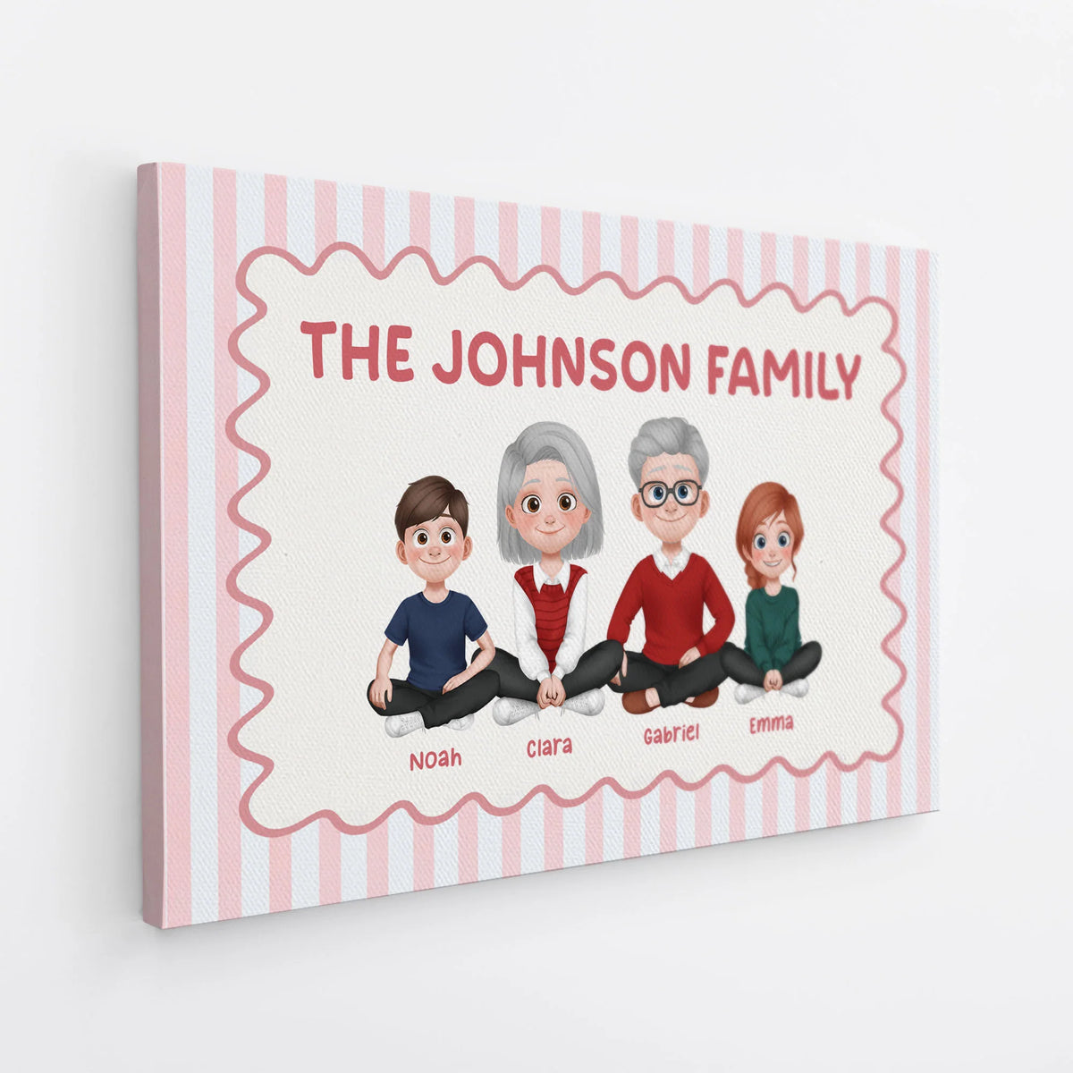 Custom Family Name Canvas / Poster Art - Personalized Family & Pet Wall Decor Gift
