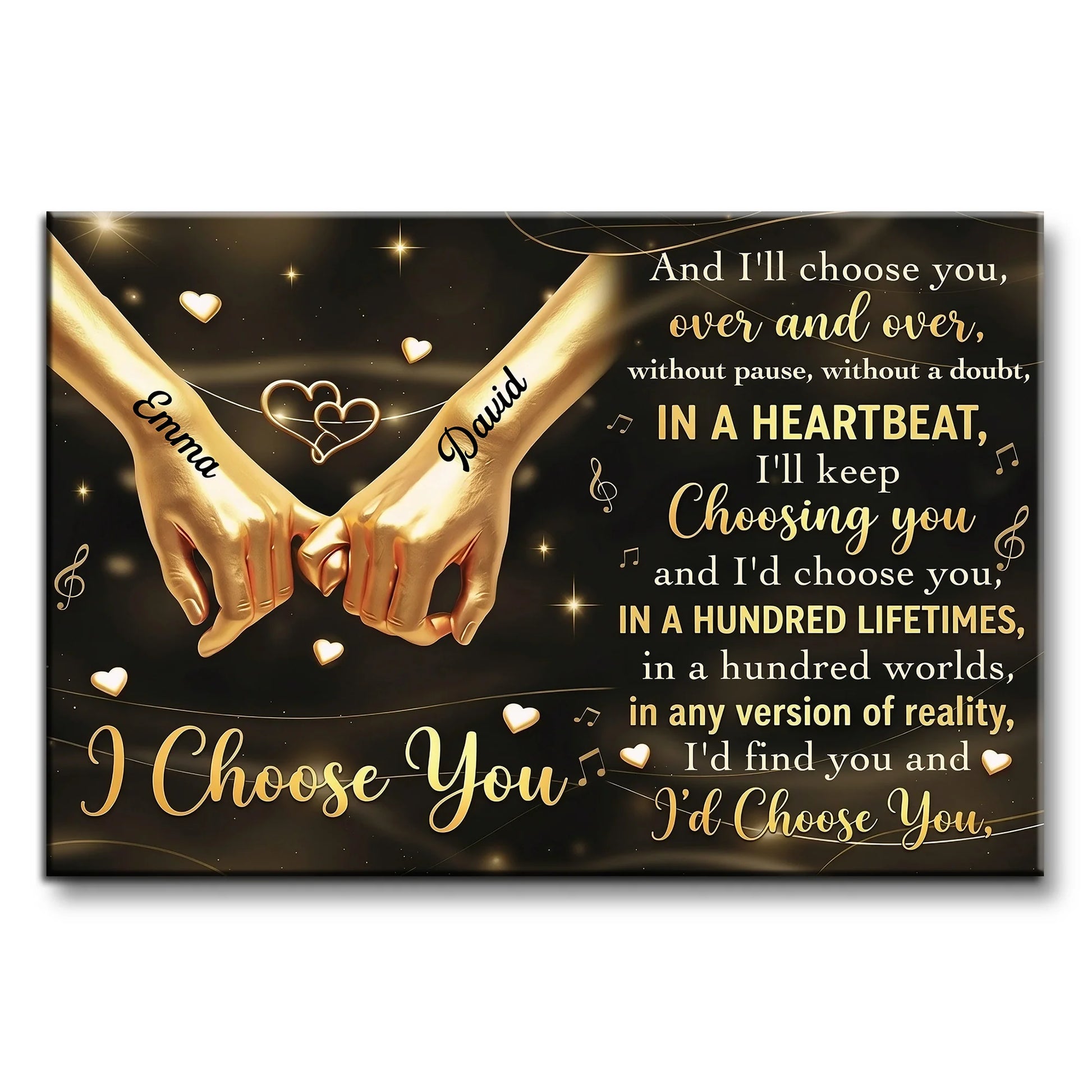 Custom Couple Anniversary Wall Art for Wife with personalized design details for meaningful gifting image 8