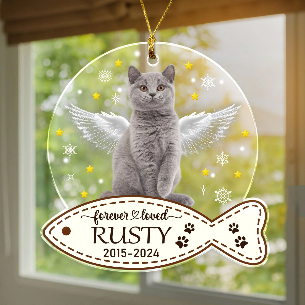 PRINTS10 Custom Cat Photo Christmas Gift Memorial Acrylic Ornament HO82 893138