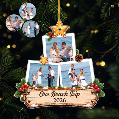 "Making Memories Together" Personalized Family Photo Christmas Tree Acrylic Ornament - Keepsake Gift for Family