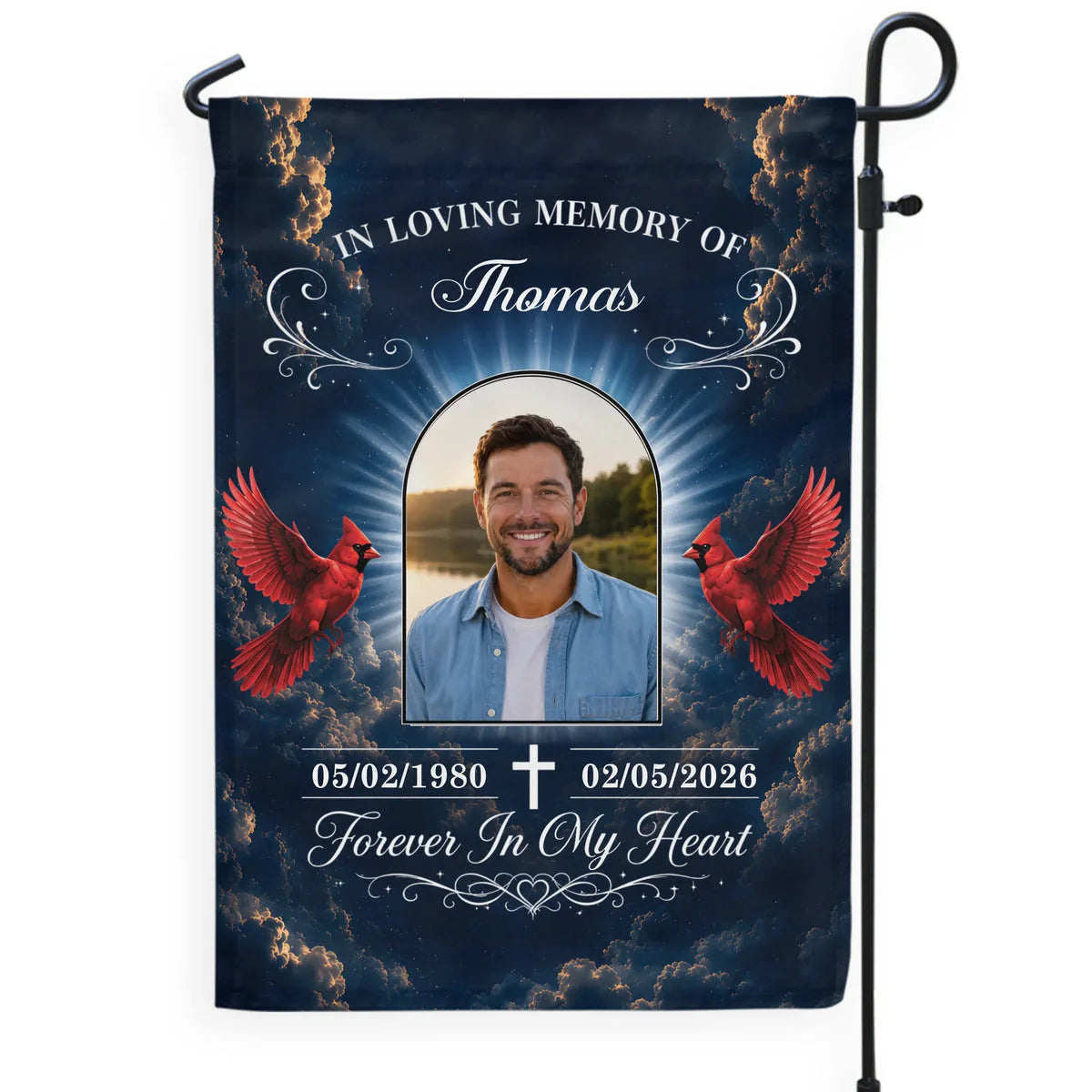 Personalized Memorial Garden Flag personalization view for Family