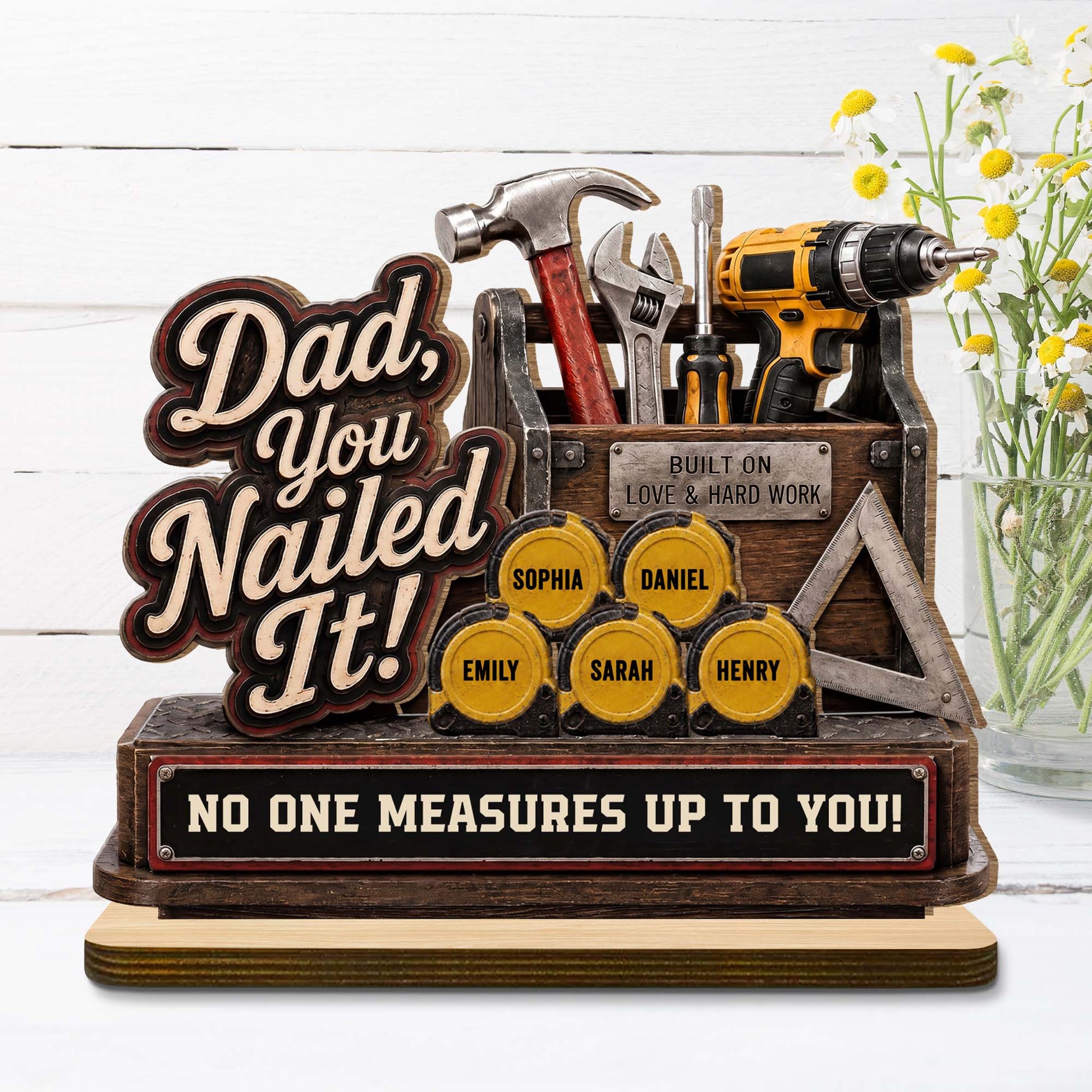 Personalized Dad Wooden Plaque personalization view for Dad