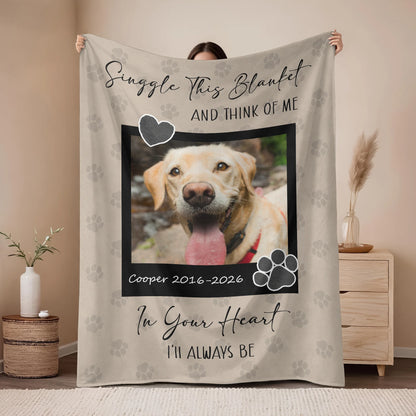 Personalized dog memorial blanket with custom photo print and remembrance quote for pet loss gift image 9