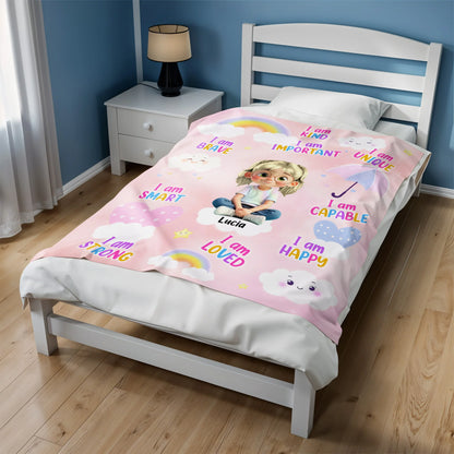 I Am Kind, I Am Important, Unique And Happy Blanket