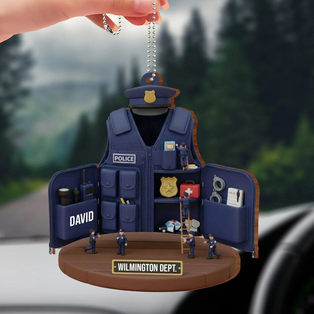 Celebrate Dedication With Custom Police Vest And Cap Ornament