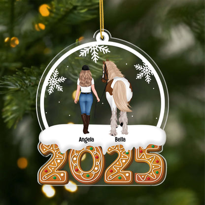 Custom Horse and Rider Acrylic Ornament - Personalized Christmas Keepsake for Equestrians & Horse Lovers