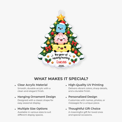 The Year Of Squishy Hunting Personalized Acrylic Ornament - Christmas Gift for Kids