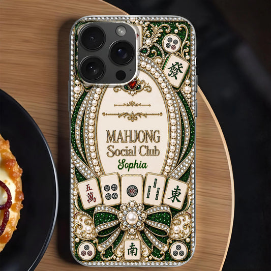 Personalized Mahjong Clear Phone Case for Mom with personalized design details for meaningful gifting