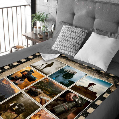 "Life Through Alex's Lens" Personalized Photographer Blanket – Custom Photography Picture Gift