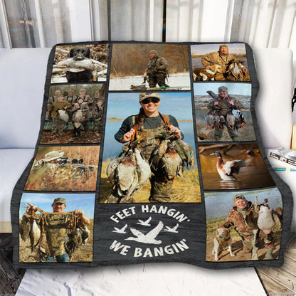 Personalized Duck Hunting Blanket for Dad with personalized design details for meaningful gifting